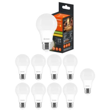 Imagem de 10 Lâmpadas Led Bulbo Dimerizável 8,5w 127v 3000k E27 Branco Quente - 