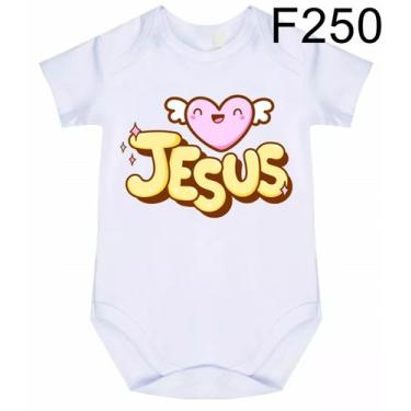 Imagem de Body Bebê Frases Jesus F250 - Meu Bebê, Branco, P