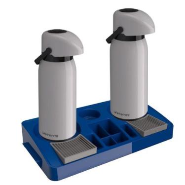 Imagem de Kit 2 Garrafa Térmica Verona 1,8L Marfim+1 Bandeja Servire 2 Unitermi,