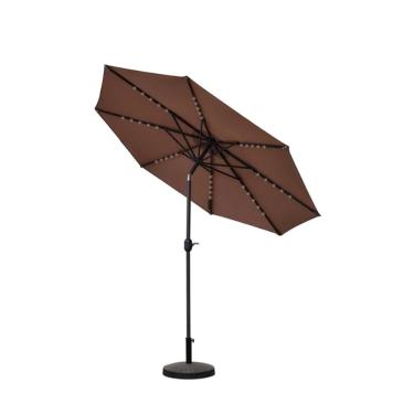 Imagem de Ombrelone Central Com Base Hdpe Aruba Rivatti 270 Cm (larg) Alumínio Capa Poliéster Fendi Com Led