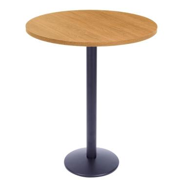 Imagem de Mesa Bistrô Zeta Ferro Preto 111,50 Cm Alt Base Disco Tampo Mdp Redondo 60 Cm Larg X 2,50 Cm Samba