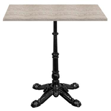 Imagem de Base De Mesa Apus Em Ferro Preto 75 Cm (alt) Tampo Mdp Quadrado Castanheira 80cm (larg) X 2,5cm Alt