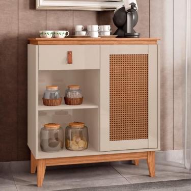 Imagem de Aparador Cantinho Do Café Célia Efeito Palha Off White Noce