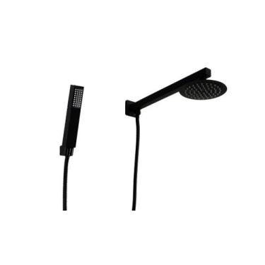 Imagem de Ducha Inox 304 15 cm Preto com Ducha de Mão ABS com 3 Jatos - AMG Meta