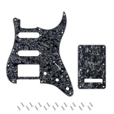 Imagem de Banworks 4Ply Strat HSS Pickguard 11 furos SSH Pickguard Placa de risco com placa traseira Conjunto de capa Tremolo Tremolo de 6 furos para EUA/Mexicano Estilo Moderno Padrão Stratocaster ST JT/HB-09