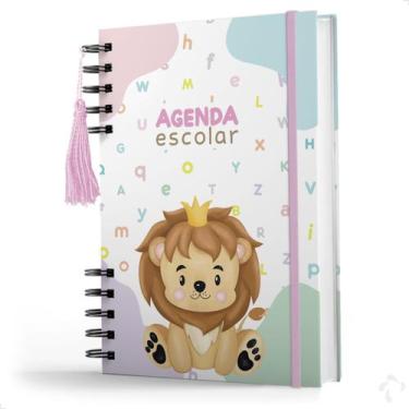 Imagem de Agenda Creche Infantil Capa Dura Cuidado Diário Menina Leão - NISTI PR