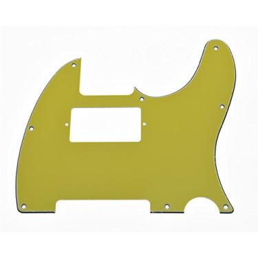 Imagem de KAISH Protetor de palheta de guitarra Humbucker estilo Tele de 8 furos para Telecaster/Tele amarelo, 3 camadas