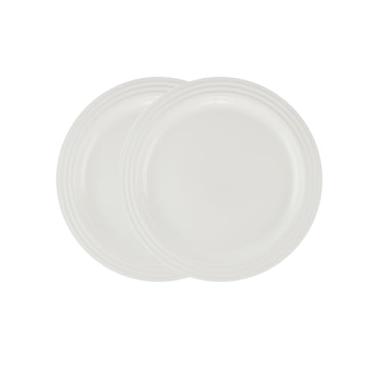 Imagem de Jogo de 2 Pratos Rasos de Cerâmica 27 cm Branco