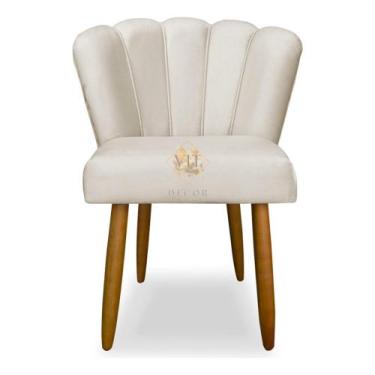 Imagem de Poltrona Cadeira Pétala Decorativa Suede Penteadeira Sala de Jantar Mo