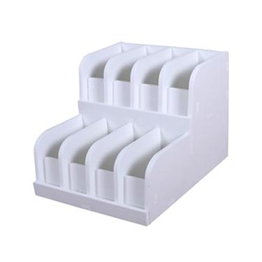 Imagem de ＫＬＫＣＭＳ Caixa organizadora de cintos com 2 níveis para armário de gravatas, acessório versátil com divisórias múltiplas, suporte para cintos para casa, loja e, 8 Grades