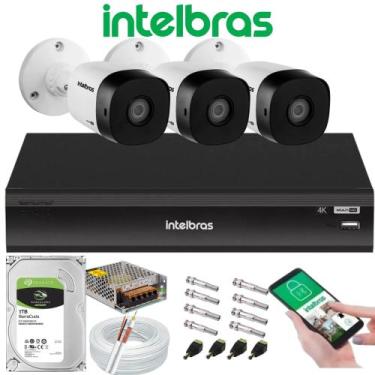 Imagem de Kit 3 Câmera de Segurança Full Hd 1080p 1220b Intelbras Dvr Inteligent