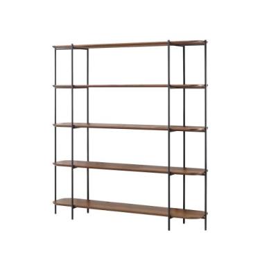 Imagem de Estante Logica 1,40 MT (LARG) cor Pinhao com Estrutura em Ferro Preto 