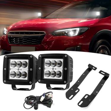 Imagem de Wsays 2 Peças De 24 W Led Pods Luz E Suporte Montagem Dobradiça Para Capô Com Kit Fiação Compatível Subaru Crosstrek Impreza 2018-2024
