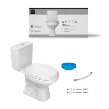 Imagem de Kit Bacia Caixa Acoplada Aspen Branco 3/6 Lts+compl Instalacao+assento