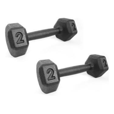 Imagem de Halter Sextavado Pintado 2Kg  HSP02 - GOHARDBR