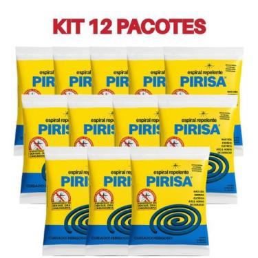 Imagem de Kit 12 Repelente Espiral Pirisa 120 Unidades Sem Cheiro Ruim