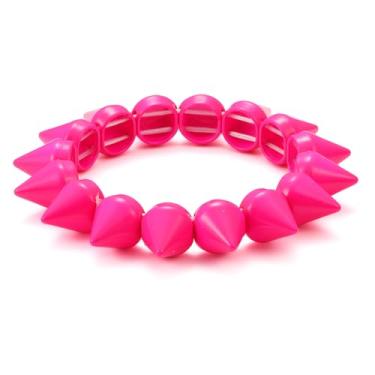 Imagem de Xanight Pulseiras elásticas com pontas para mulheres, estilo punk rock, rebites elásticos, pulseira moderna, hip hop, bijuteria para mulheres, Medium, Zinco, Sem Pedra Preciosa