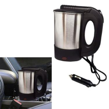 Imagem de Chaleira Eletrica Portatil 12v Carro Cha Cafe Inox 500 Ml - GXM