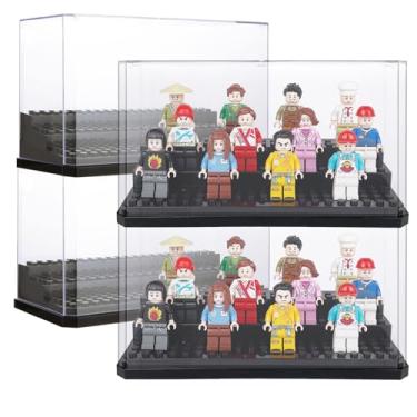 Imagem de APACALI 4 Peças De Vitrine Para Minifiguras, Blocos Ação Colecionáveis, Caixa Acrílico Transparente Fãs Lego, Coleção Brinquedos Construção À Prova Poeira, Preta