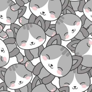 Imagem de Papel de Parede Adesivo Lavável Gatinhos Sala Bebê 12m