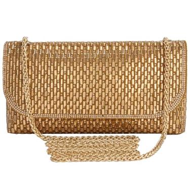 Imagem de Coucoland Bolsas clutch para mulheres, bolsas formais à noite com strass glitter festa bolsa de ombro casamento coquetel formatura, Dourado