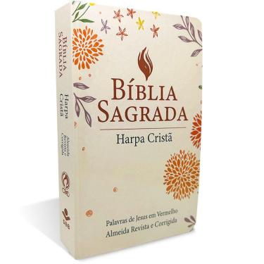 Imagem de Bíblia Grande Harpa Cristã Letra Grande Floral Rosa Claro