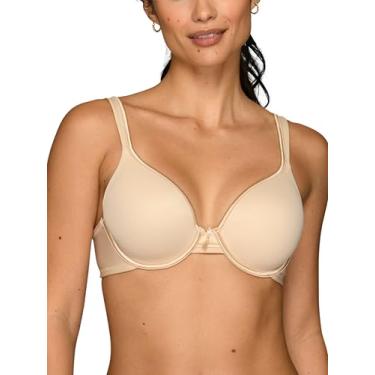 Imagem de Vanity Fair Sutiã feminino com alças conversíveis bidirecionais, cobertura total, bojos levemente forrados até DD, Aro - Bege, 42C