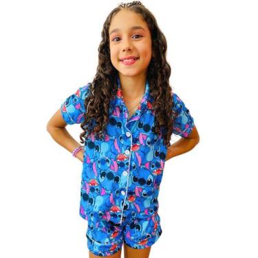 Imagem de Pijama Americano Infantil Stitch Divertido  Roupa de Dormir Para Crian