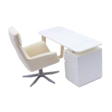 Imagem de Kokiya Conjunto de Móveis de Escritório em Miniatura em Escala 1:12, Computador de Mesa com Cadeira, Acessórios para Casa de Bonecas, Simulação