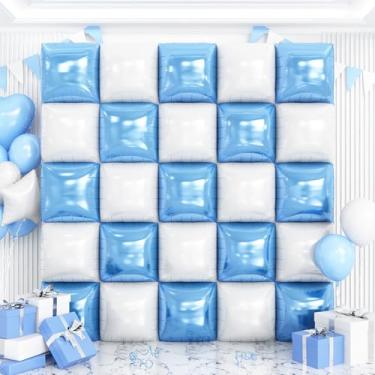 Imagem de Blue and White Balloons Wall Tunnel Backdrop Double Sided Blue White Balloon Arch Garland Kit for Baby Shower Bridal Anniversary Birthday Party Decorations