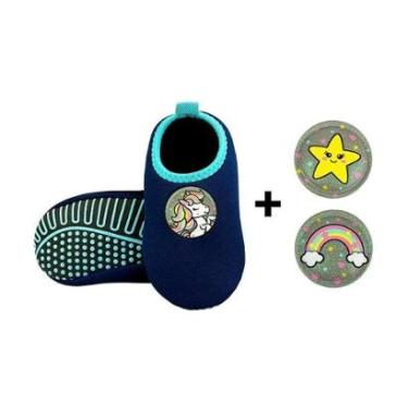 Imagem de Sapatilha Infantil Antiderrapante Etiquetas Trocáveis Menina Unicórnio Magicc Kids S_119-Feminino