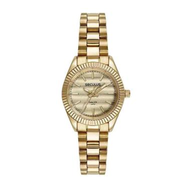 Imagem de Relógio Seculus Catraca Dourado Feminino 77245LPSVDA1-Feminino