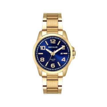 Imagem de RELÓGIO ANALÓGICO CALENDÁRIO AÇO SECULUS-Masculino