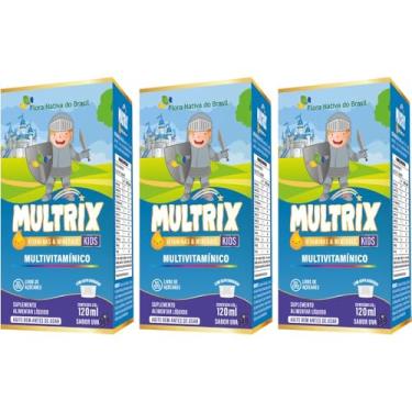 Imagem de KIT 3X MULTRIX (Xarope Infantil com Vitaminas de A a Z) 120ml - Flora Nativa (120ml, Uva)