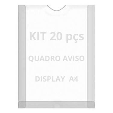 Imagem de Display Parede Folha A4 Petg Cristal Quadro Aviso Kit 20 Pçs