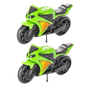 Imagem de 2 Motos De Brinquedo Infantil 18cm New Racing Moto 1000 - Bs Toys