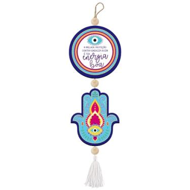 Imagem de Placa Decorativa Corda Mdf A Melhor Proteção contra energia ruim é ter energia boa - 9,5x36cm