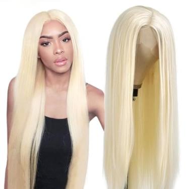 Imagem de Peruca Lace Wig Lisa Sem Franja Fibra Orgânica 70cm(Loiro Claríssimo)