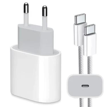 Imagem de Carregador Turbo 20w Com Cabo Tipo-c Compatível Iphone 15 E 16 Pro Max