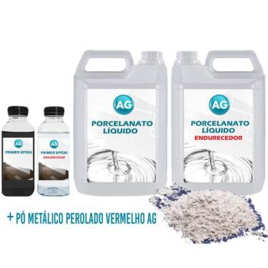 Imagem de Kit Porcelanato Líquido Metálico Perolado Azul AG por M² - Resinas ag