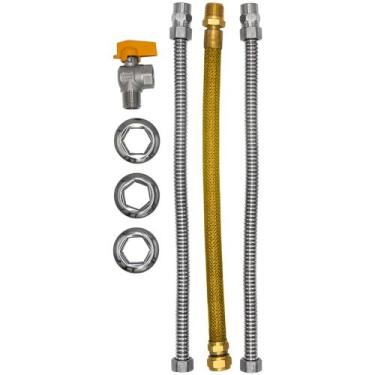 Imagem de Kit Instalação Aquecedor Gás 1/2 Flex C/ Registro 30cm ou 40cm - Contu