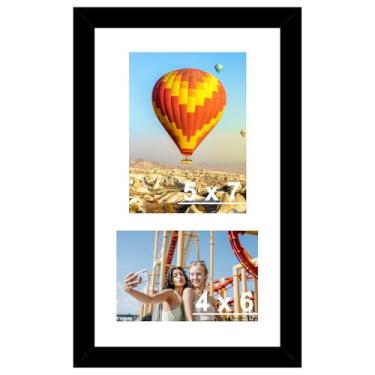 Imagem de HEYTUYA Molduras de madeira para colagem de 20 x 35 cm, tela de 10 x 15 x 18 com tapete ou 20 x 35 sem tapete, moldura para pendurar na parede com 2 aberturas com acrílico resistente a estilhaçamento