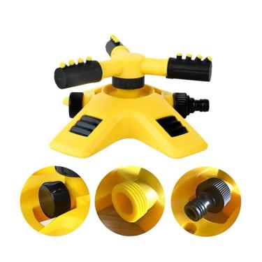 Imagem de Irrigador Rotativo Automático para Jardim, Alcance 15m², Amarelo