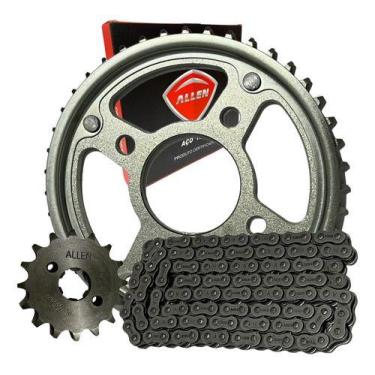Imagem de Kit Transmissão Relação Honda Moto Fan Cg Allen Aço - RR