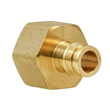 Imagem de Adaptador roscado fêmea Pex-A 0,9 cm x 2,5 cm, adaptador F1960 FIP de latão sem chumbo, para uso em conexões Pex-A-Tubing