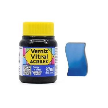 Imagem de Verniz Vitral Acrilex - Azul Vivo597 - 37ml Perfeito para Copos Garrafas Vasos e Outras Perfeito para Copos Garrafas Vasos e Outras Ele Transforma Suas Peças Em Verdadeiras Obras De Arte, Simulando O Efeito Encantador Dos Vitrais