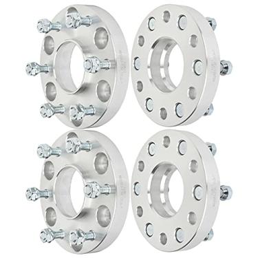 Imagem de ECCPP Conjunto de 4 espaçadores de roda de 2,5 cm 6 x 5,5 6 x 139,7 kit adaptador espaçador de roda com furo de cubo M 12 x 1,25 77,8 mm para Armada QX56 Titan 6 Lug prata alumínio