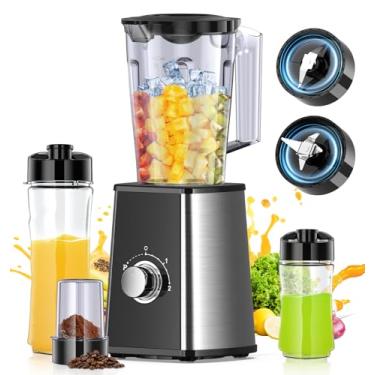 Imagem de Liquidificador de vitaminas, liquidificadores pessoais para smoothies e batidos, smoothies e moedor de café com 2 xícaras para viagem, liquidificador de bancada para cozinha, sem BPA