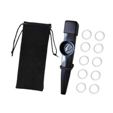 Imagem de Dynwave Diafragmas de flauta Kazoo Kazoo para crianças, boa companhia, lembrancinha de festa, bocal, capa protetora contra poeira, instrumento musical para, Preto