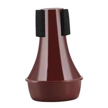 Imagem de oshhni Acessórios de substituição leves para surdina de trompete Fácil de usar Prático Clássico para iniciantes Surdina de trompete reta inferior, Vermelho